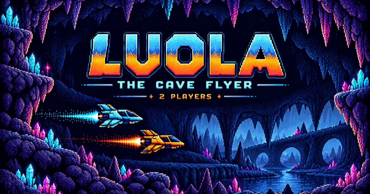 Luola – The Cave Flyer: two ships flying in a crystal cave